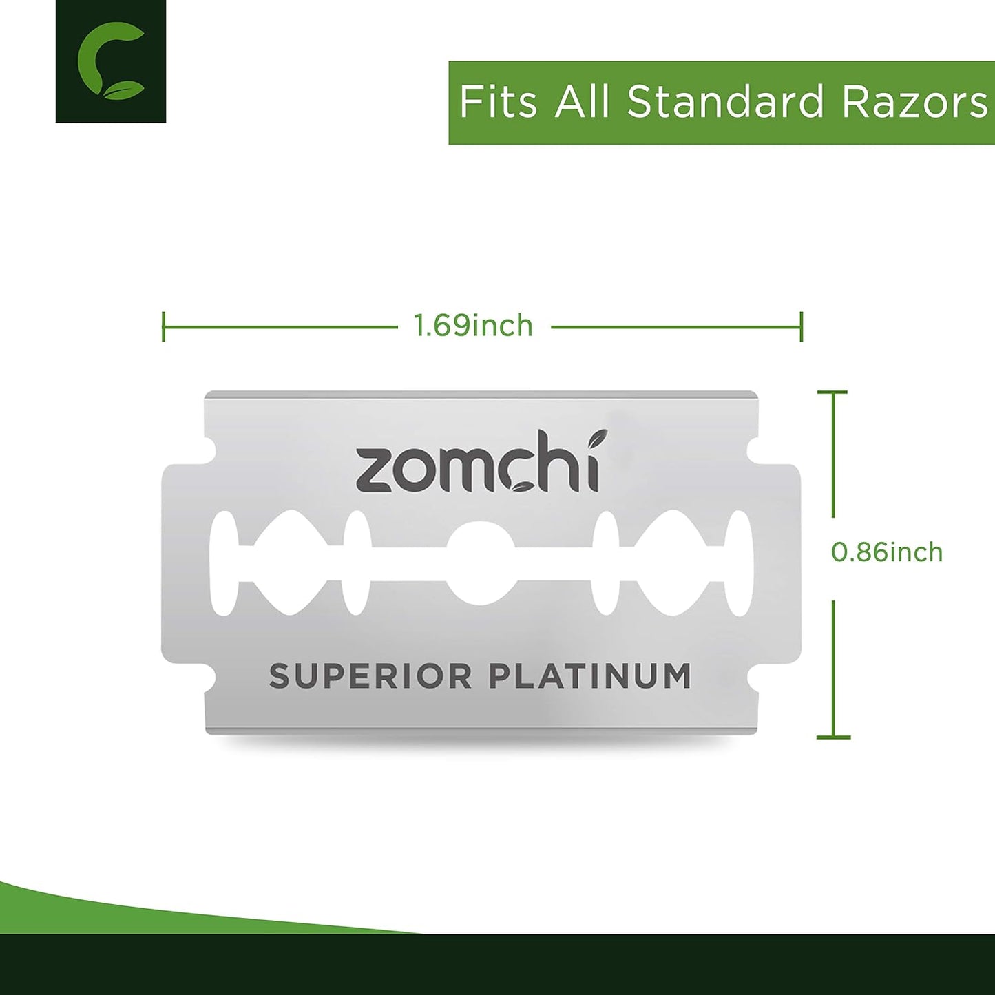 Double Edge Razor Blades, 100 Counts Safety Razor Blades for Shaving, Platinum Stainless Steel Shaving Blades for Men and Women, Fits All Standard Double Edge Razors