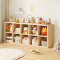10 Cube Storage Organizer, Cubby Storage Organizer, Cube Shelf with Back Plate, Wooden Kids Bookcase for Toy, Solid Wood Cube Storage for Living Room/Bedroom/Hallway/School, Easy to Install