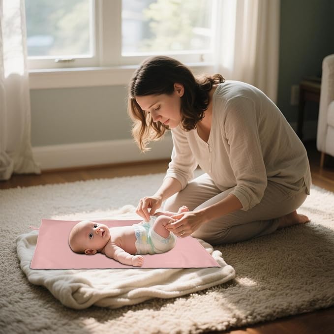 Blue Diaper Changing Mat for Baby, Portable Baby Changing Pad for Travel or Home, Wipeable Mat Fits Perfectly in Diaper Bag (67-10)
