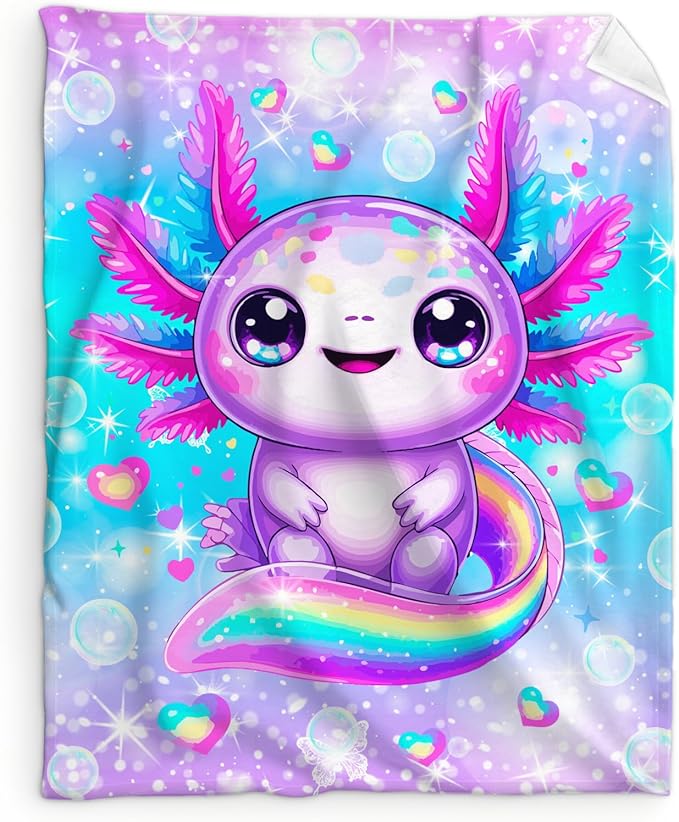 Girls Blanket Throw Gift for Kids Teens Daughter Birthday - 60x80 Inches Soft Warm Cute Rainbow Animal Throw Blankets for Sofa Couch Bed Travel