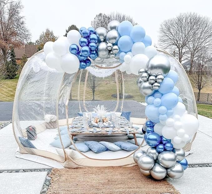 10 'x10' Screen Houses Pop-up Outdoor Camping Tent, 540 Degree Fully Transparent Non Dead Corner Gazebo Suitable for 6-8Adults (10 'x10')