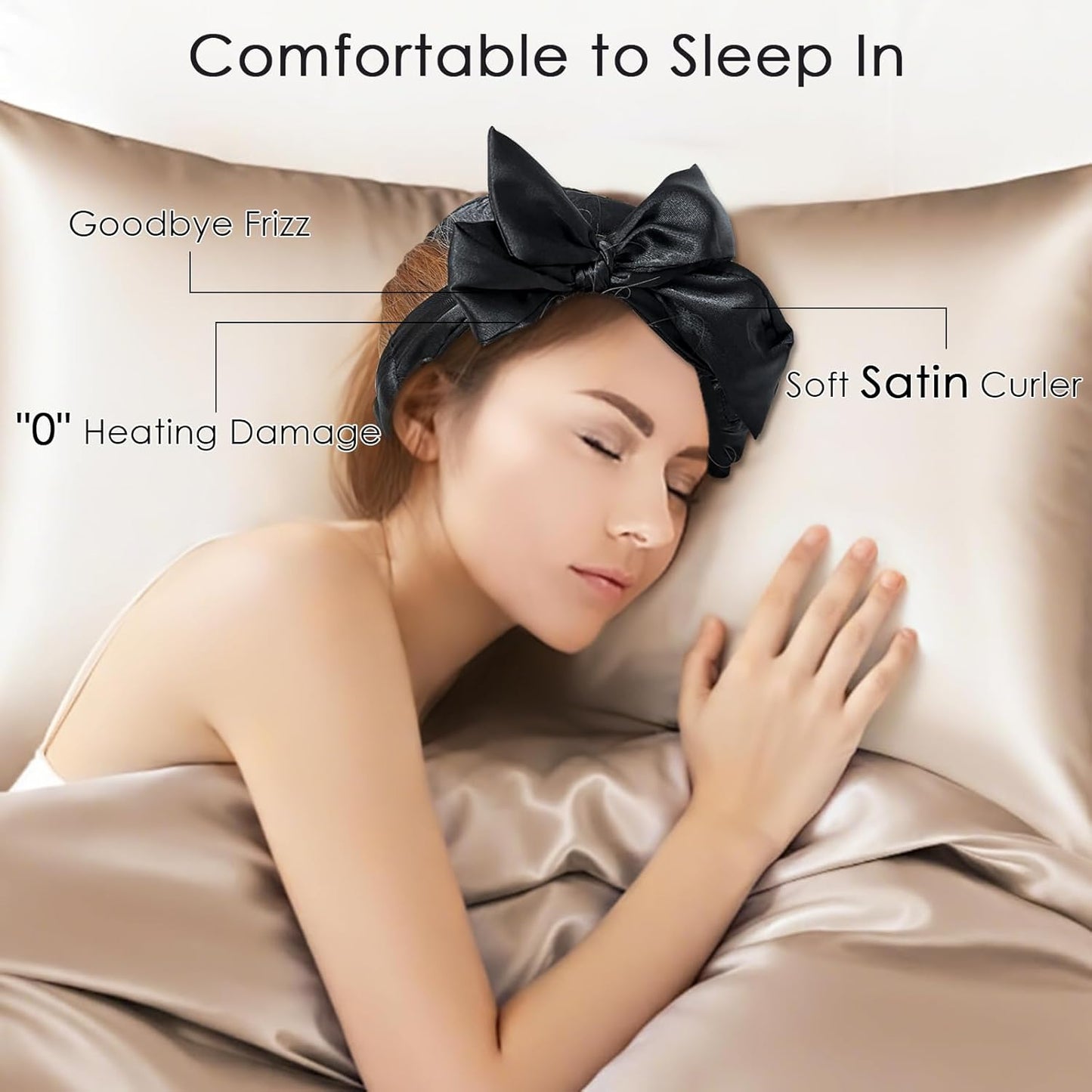 weiwei Satin Heatless Curlers Hair Curler, No Heat Curls Overnight Hair Curlers to Sleep In Overnight Curls Headband, 70" Hair Curlers No Heat, 9 Pcs Satin Heatless Curling Set for Women Long Hair