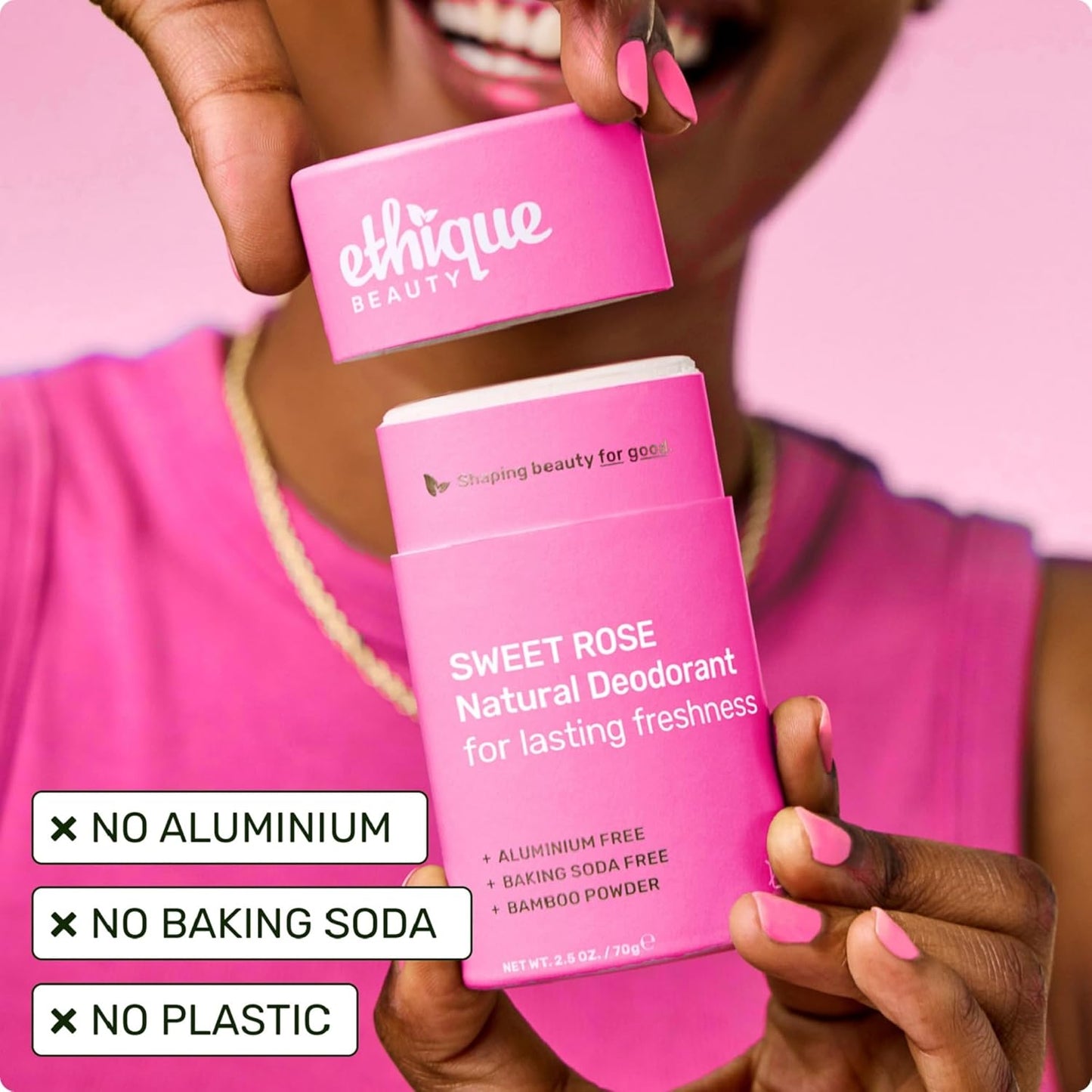 Ethique Beauty Fresh Cotton Deodorant Stick for Men & Women - Aluminum-Free, Plastic-Free, Vegan, Cruelty-Free, Eco-Friendly, 2.5 oz