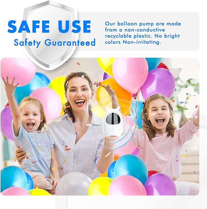 Balloon Pump Electric, SPLAKS Balloons Inflator Air Pump Portable Balloon Blower for Garland Arch, Party Decoration