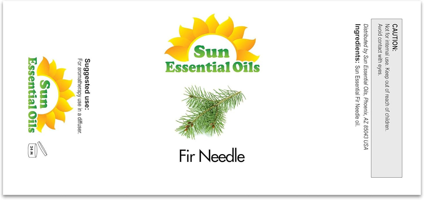 Sun Essential Oils Fir Needle Essential Oil 16oz for Aromatherapy, Diffuser, Muscle Ease, Relaxation