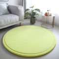 Loartee Thick Kids Round Rug - Coral Velvet Area Rugs, Memory Foam Circular Carpet for Nursery Playroom Home Decor Dormitory, Diameter 71 inch, Apple Green