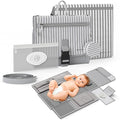 Portable Diaper Changing Pad - Large, Waterproof Travel Changing Pad for Baby with Extra Storage, Wipes Pocket & Pacifier Case - Portable Diaper Changing Station - Gray Striped