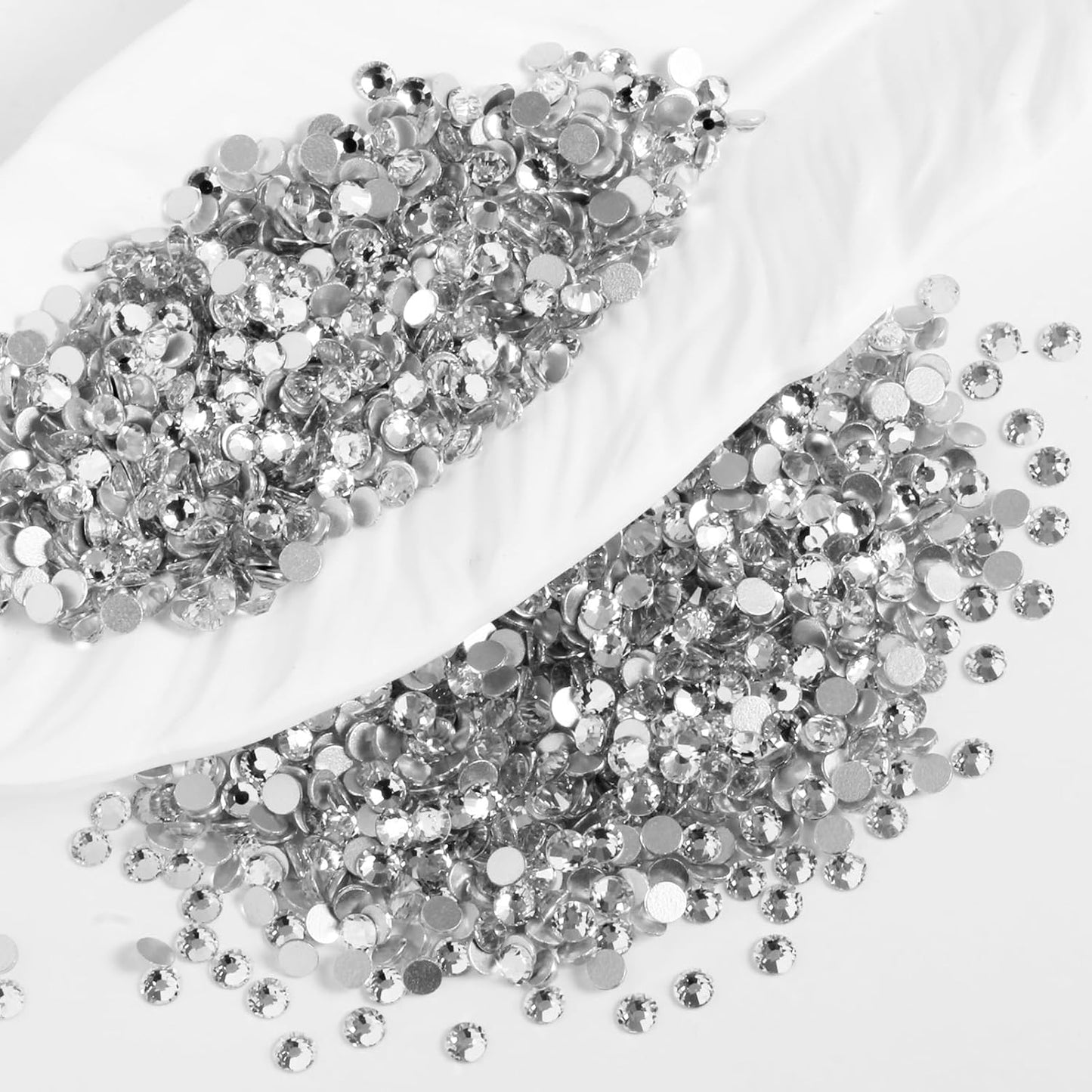 2000PCS SS16 Flatback Rhinestones | 12-Facet Diamond-Cut Glass Gems for Nail Art, Clothing, DIY Crafts |Glue-On Decoration Stones with Silver Backing(Crystal)