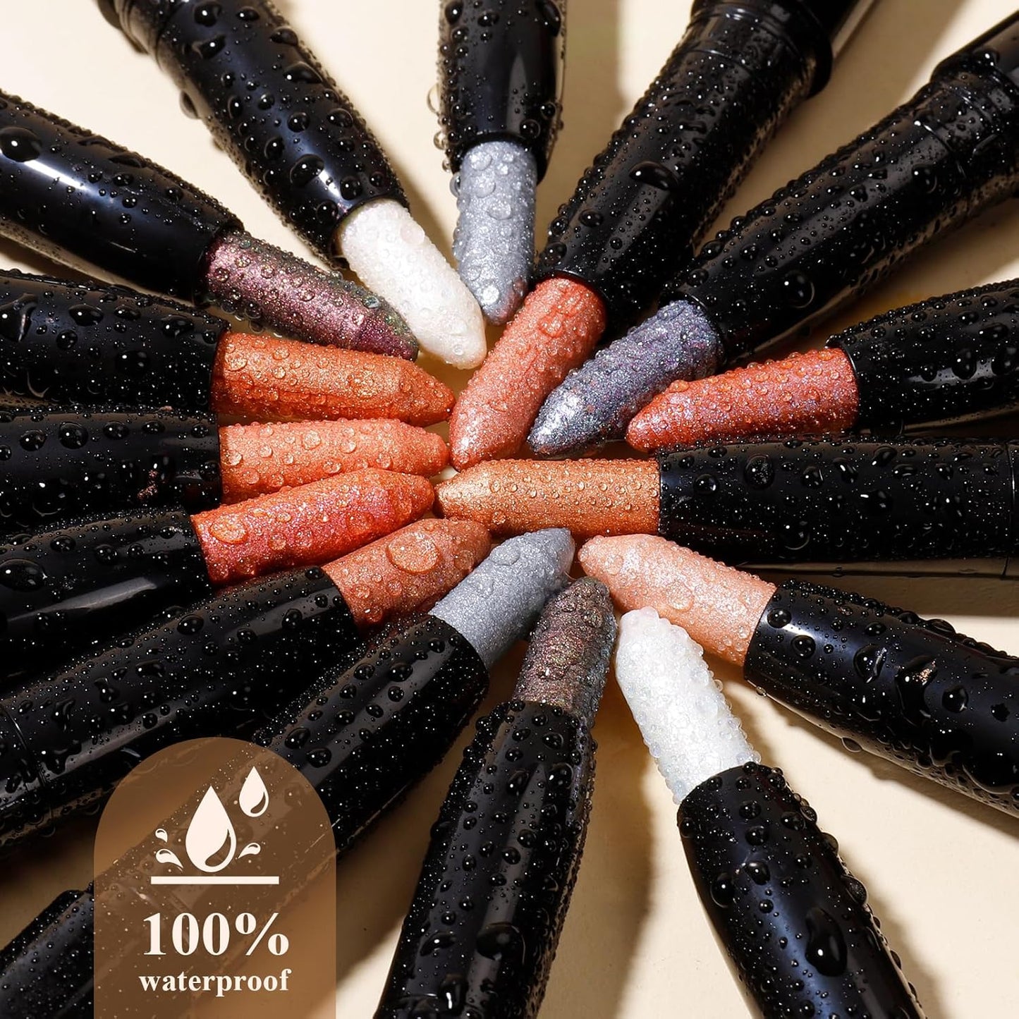 Cream Waterproof Hypoallergenic Eyeshadow Stick, long wear Metallic Glitter Matte Eye Shadow Pencil With Makeup Brush, Eye Brightener, 63 Evergreen Shimmer