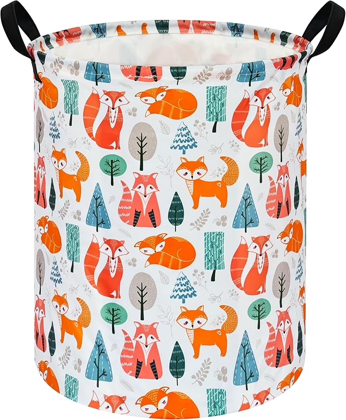 KUNRO Laundry Basket Nursery Hamper Kids Storage Bin Baby Toy Organizer Box Gift Basket for Room Decor