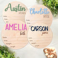 NAZENTI Personalized Baby Name Announcement Wooden Signs, Custom Birth Announcement Sign For Hospital, Baby's Arrival Gift For Decor, Birth Stat Sign, Welcome Gifts For Baby Girl Or Boy Shower
