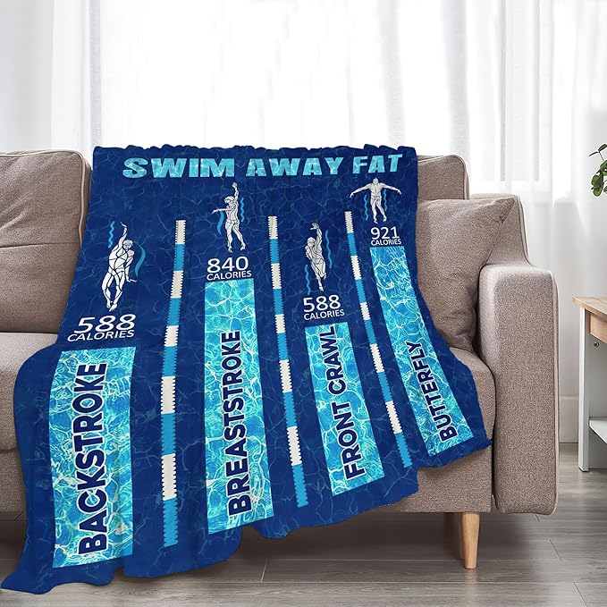 Swimming Blanket Swim Gifts for Girls/Swimmer Sport Throw Blankets Soft Blanket Warm Fleece Flannel Plush Blankets for Bed Sofa Couch 50"x60"
