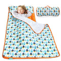 Biloban Toddler Nap Mat with Blanket, Cot Nap Mats for Standard Daycare Preschool, Roll up Lightweight Portable Sleeping Bag for Kids, Super Soft Cozy, Fish, 50" x 21"