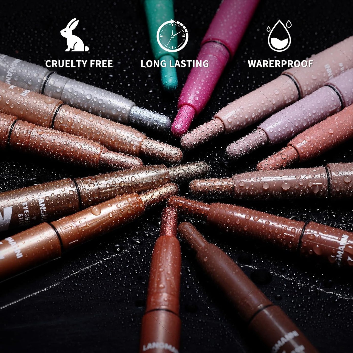 LANGMANNI Eyeshadow Stick, 6 PCS Waterproof Multi-Color Eyeshadow Pen Set, Creamy Long-Lasting Eye Makeup Kit, Natural & Shimmer Shades Contour Stick, Perfect Gifts For Women (#D)