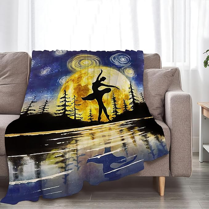 Dance Gifts for Girls & Boys - Soft, Warm Fleece & Flannel Plush Blankets for Bed, Sofa, Couch - 60"x80"