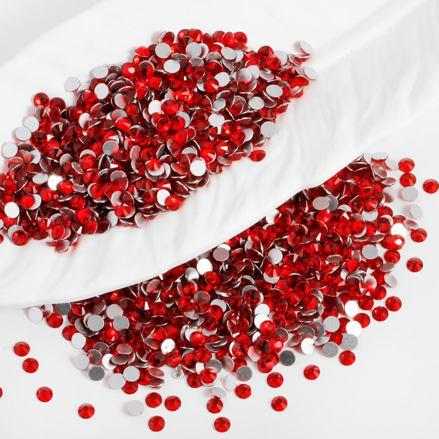 5000PCS SS6 Flatback Rhinestones | 12-Facet Diamond-Cut Glass Gems for Nail Art, Clothing, DIY Crafts |Glue-On Decoration Stones with Silver Backing(Light Siam)