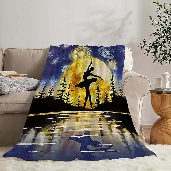 Dance Gifts for Girls & Boys - Soft, Warm Fleece & Flannel Plush Blankets for Bed, Sofa, Couch - 60"x80"