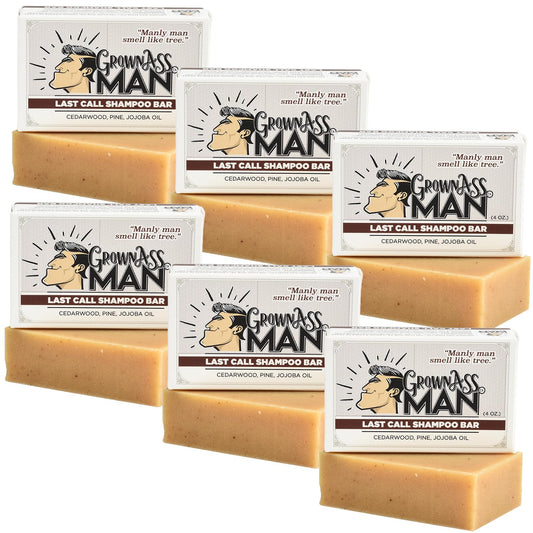 Solid Shampoo Bar Rich Lather 3 in 1: Hair, Beard & Body Wash - Plastic Free & Eco-Friendly, Natural & Organic Clean for All Hair Types, 4oz Bar (Last Call, 6-Pack)
