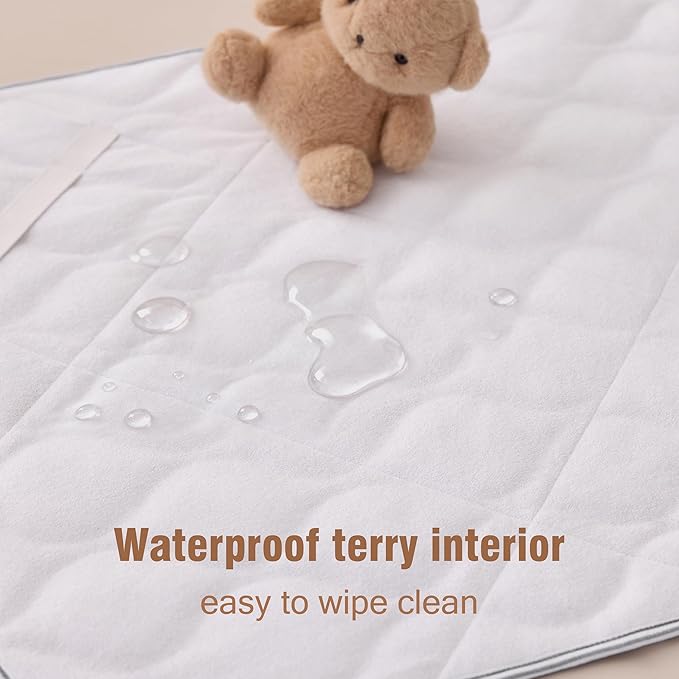 UTEX Baby Portable Changing Pad, Waterproof & Wipeable Diaper Changing Mat with Carrying Bag, Foldable Changing Mat for Travel, Newborn Shower Gifts