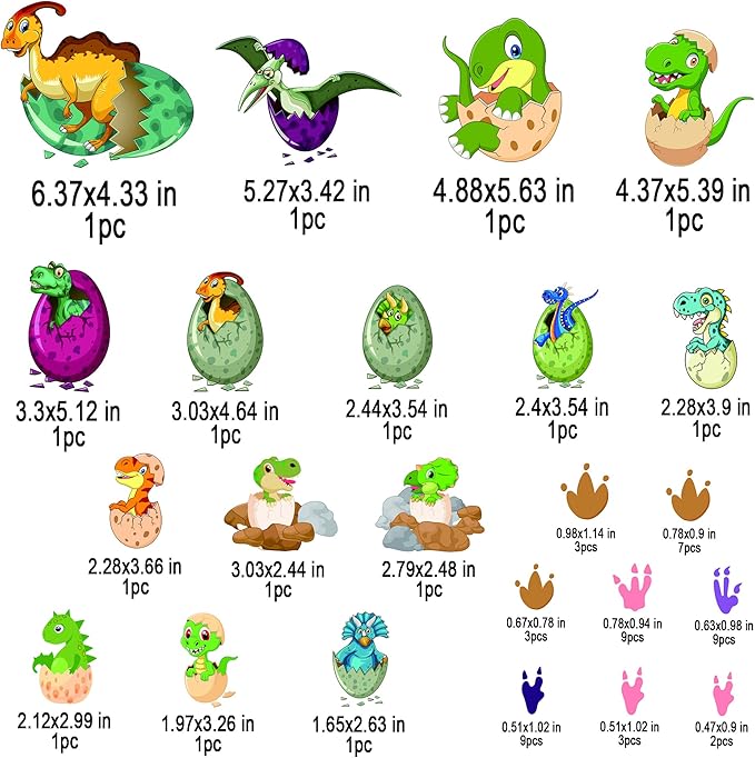 Glow in The Dark Dinosaur Wall Decals for Kids Room, Removable Footprints Baby Nino Vinyl Stickers, Nursery Decoration Classroom Gift for Boy Toddlers