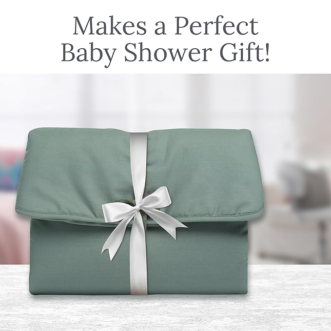 Natemia Baby Portable Diaper Changing Pad - Oeko-TEX Percale Cotton - Reusable Changing Pad for Baby - Flexible and Foldable for Travel - Machine Washable - Baby Essentials