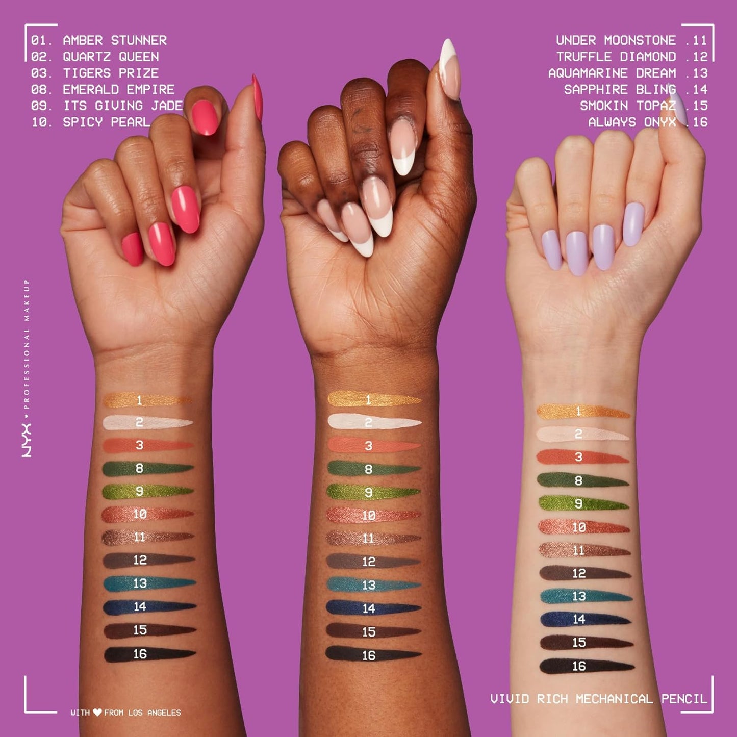 NYX Professional Makeup Mechanical Eye Pencil, Vivid Rich Mechanical, Creamy Retractable Eyeliner - Amber Stunner, Gold Eyeliner