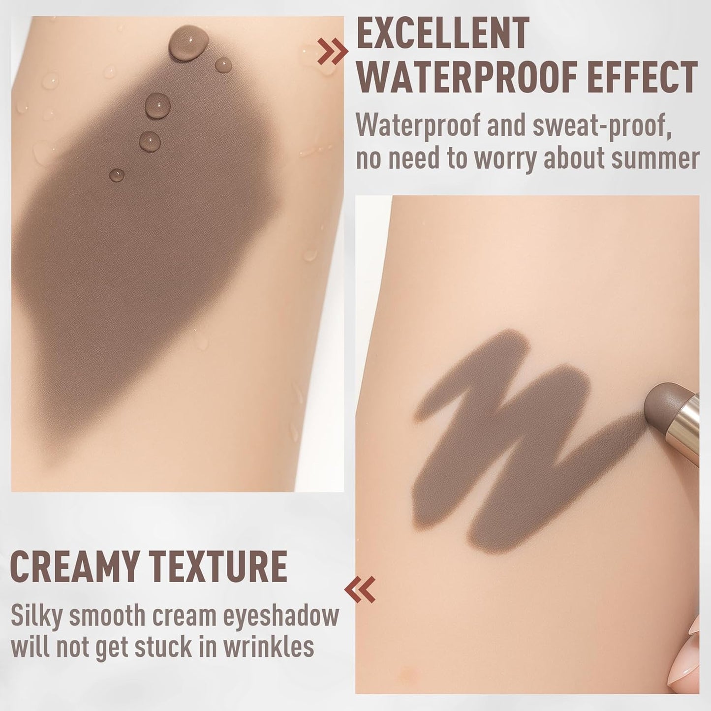 FV Matte Cream Eyeshadow Stick, Waterproof, Long-Lasting Cream Shadow, High Pigment Easy to Apply Eyeshadow Makeup, Stone Matte