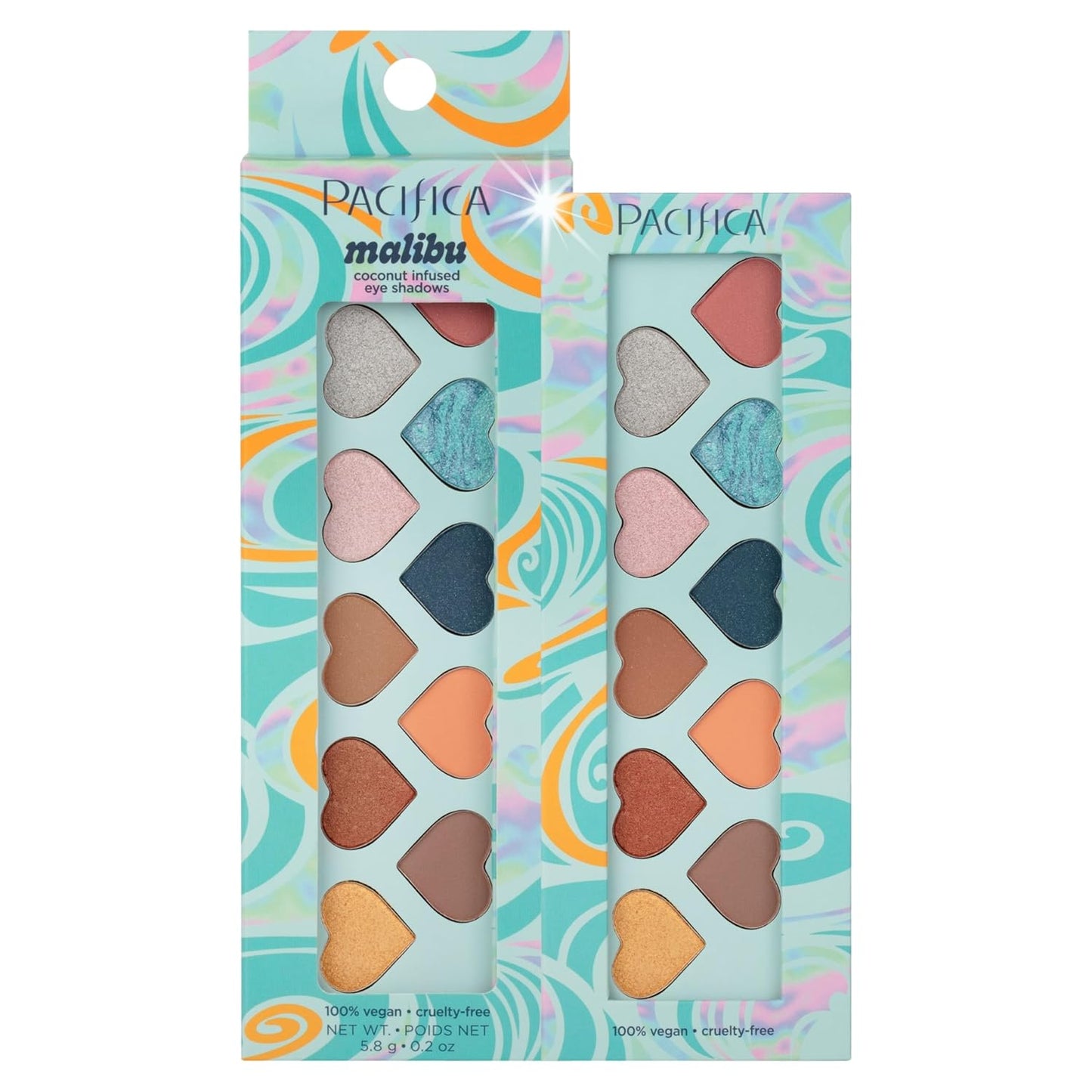 Pacifica Eyeshadow Palette – Malibu Mineral Eyeshadow, Blendable Neutral Shades with Velvet Matte, Shimmer & Metallic, Cocoa Butter Infused, Talc-Free, Vegan & Cruelty-Free, 0.24 oz (10 Shades)