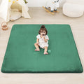 1.3" Thick Baby Floor Play Mat 50x50, Basic Padded Foam Mat for Tummy Time Crawling, Non Slip Cushioned for Babies Toddlers Infants Kids (Dark Green)
