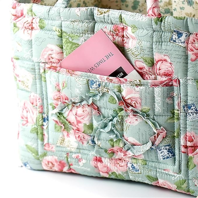 Boho Fabric Storage Basket, Collapsible Floral Laundry Nursery Hamper, Portable Folding Organizer Bin for Home Office Picnic Clothes Toys Books Sundries Storage (Floral 3)