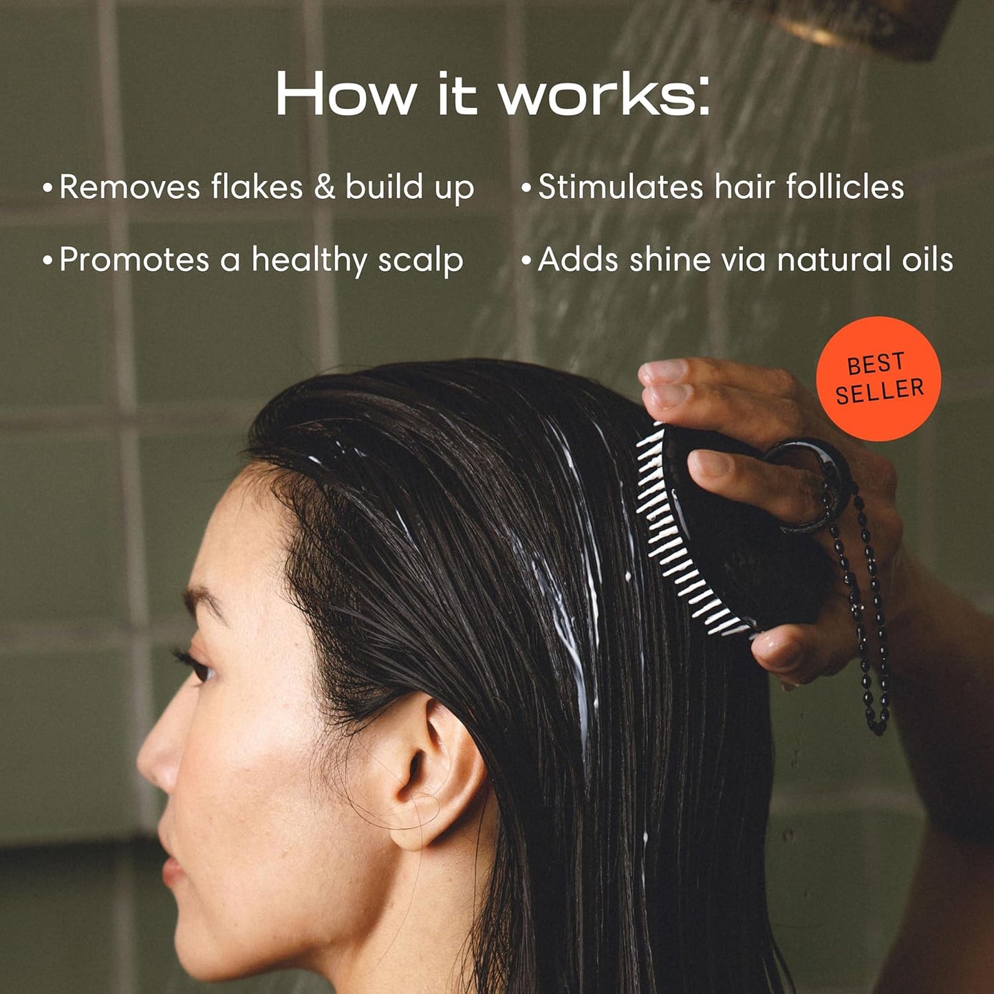 Jupiter Scalp Exfoliator - Scalp Massager Tool for Wet & Dry Hair - Ergonomic Detangler Brush - Dandruff Comb & Scrub to Remove Dandruff & Buildup and Support Circulation - 2 Pack, Black