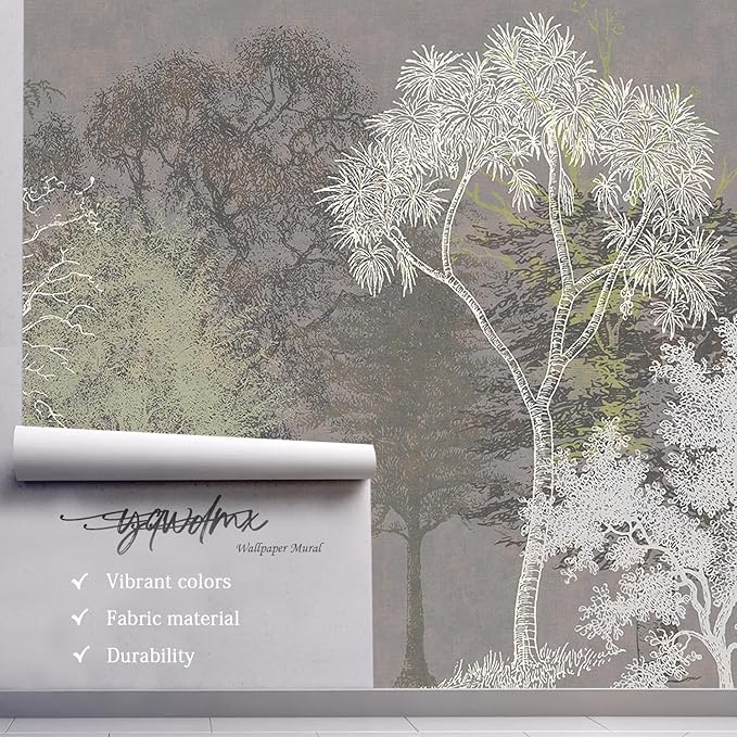 -Hand-Painted Wood Bedroom Wallpaper XT21 M 140" x 91"