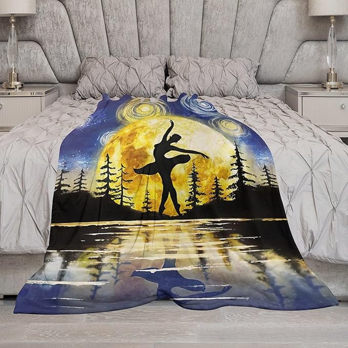 Dance Gifts for Girls & Boys - Soft, Warm Fleece & Flannel Plush Blankets for Bed, Sofa, Couch - 60"x80"
