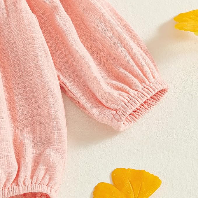 2pcs Infant Baby Girls Romper Dress Headband Long Sleeve Clothing Flowers Newborn Boho Girl Outfit Jumpsuit Clothes