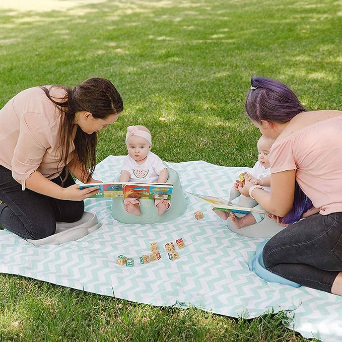 Bumbo Baby Floor Seat, Portable Infant Sit Up Activity & Eating Chair with Tray Accessory, Hemlock - Feeding and Sitting Lounger for Babies and Infants Ages 3 to 12 Months