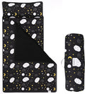 Roll Up Kids Nap mat with Fleece Ultra-Soft Minky Blanket and Pillow – Soft Toddlers Sleeping Mat with Dreamy Star-and-Cloud Design for Daycare, Preschool, Travel, Camping, Kindergarten