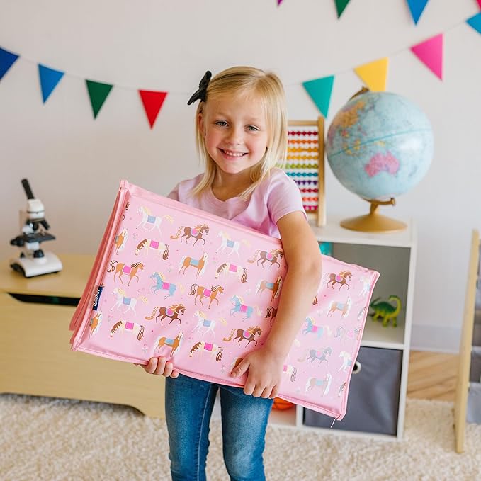 Wildkin Kids Vinyl Nap Mat – Foldable, Durable Rest Mat for Daycare & Preschool