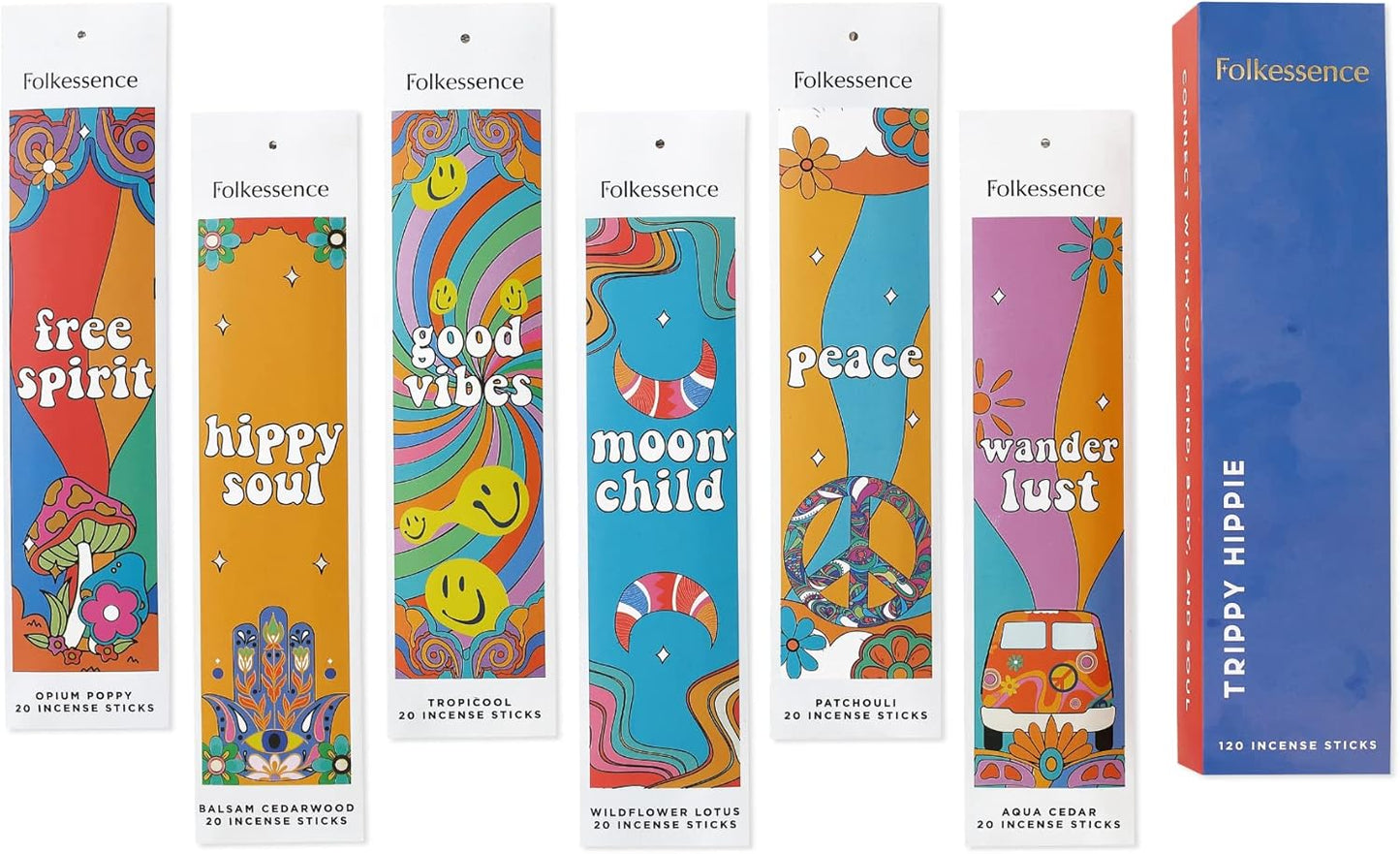 Folkulture Incense Sticks for Home | Set of 6 Variety Pack (120 Non Toxic Insence) | 45 Mins Burn Time | Balsam Cedarwood, Organic Insence-Sticks | Slow Burning Inscents-Stick for Relaxation