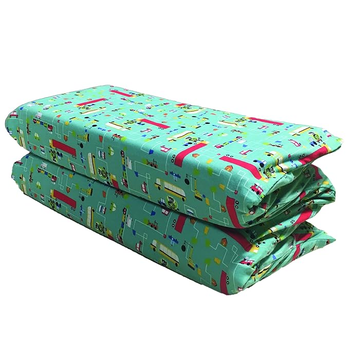 KinderMat 1.5" Thick + PBS Kids Kinderbundle - Washable Cover, Special Edition - Traffic JAM Design- Regular, Washable Sheet is 47" x 22", Value Bundle Great for Daycare & Family Households