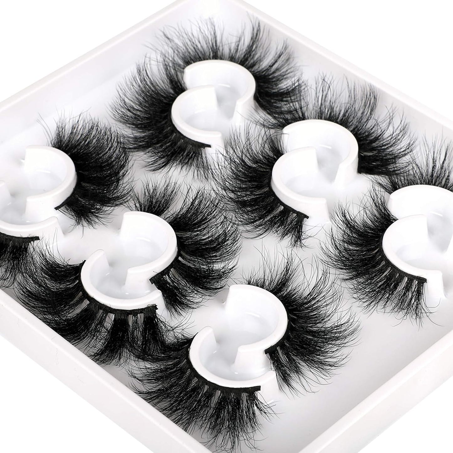 Mink Lashes Fluffy Eyelashes Dramatic Long Wispy Fake Eyelashes Thick 6 Styles Mixed Luxury Russian Strip D Curl False lashes Soft Handmade Reusable Lashes Pack