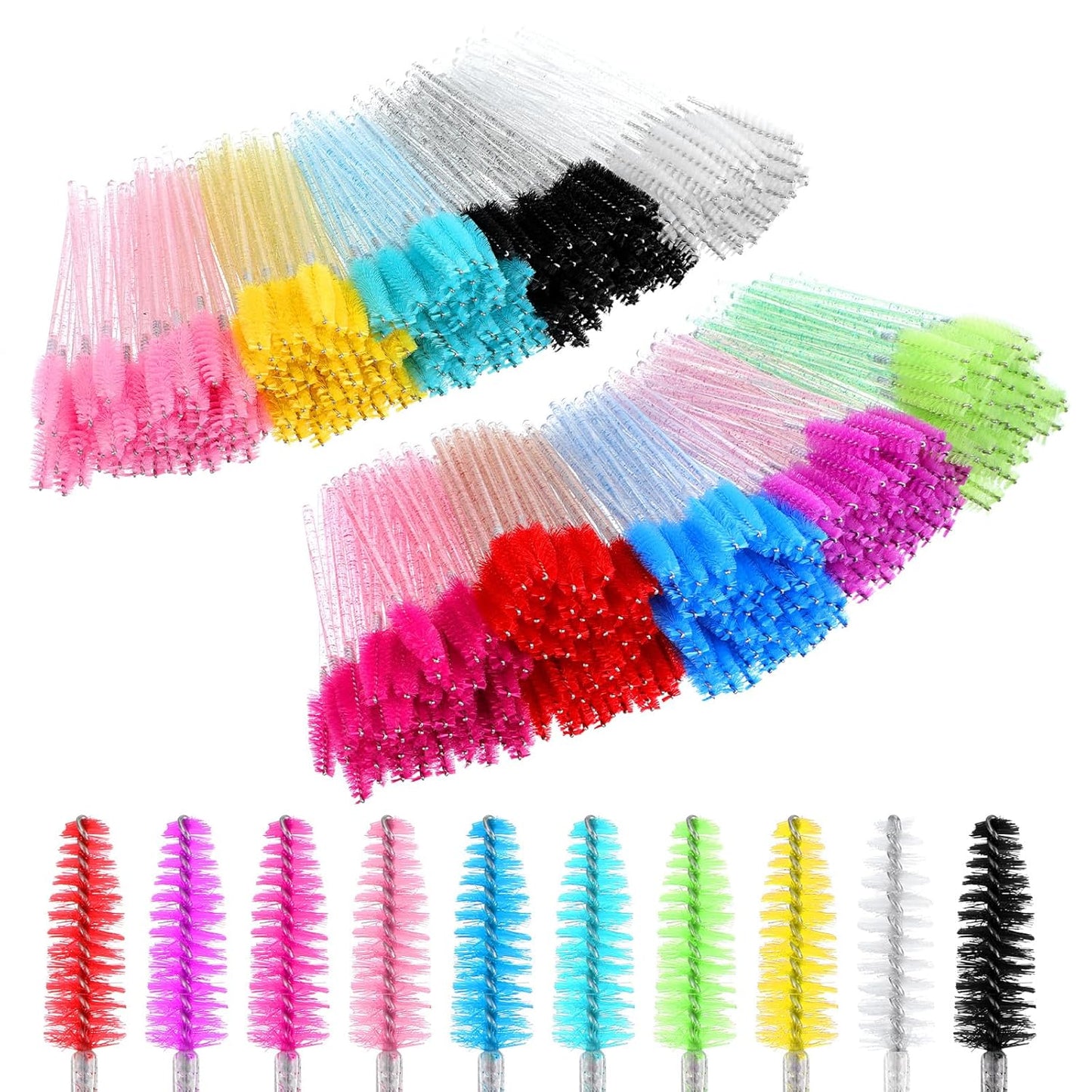 1000 Pcs Disposable Mascara Wands, Colorful Spoolies for Eyelash Extensions, Bulk Eyebrow Comb, Makeup Applicator Eyelash Wands for Eye Lash Extension, Eyebrow Comb, 3.9 x 0.2 x 0.3 Inch