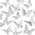 3D Gold Butterfly Wall Decor 3 Sizes 4 Styles Butterfly Party Decorations Cake Decorations Removable Stickers Wall Decor Room Mural Metallic Kids (Silver, 96Pcs)