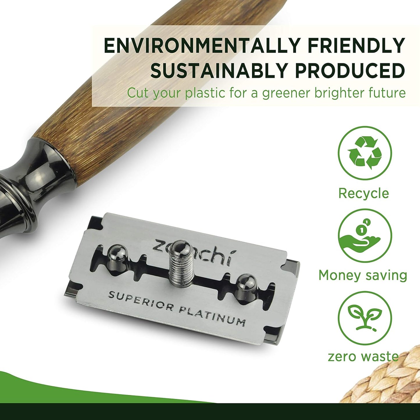 Double Edge Razor Blades, 100 Counts Safety Razor Blades for Shaving, Platinum Stainless Steel Shaving Blades for Men and Women, Fits All Standard Double Edge Razors