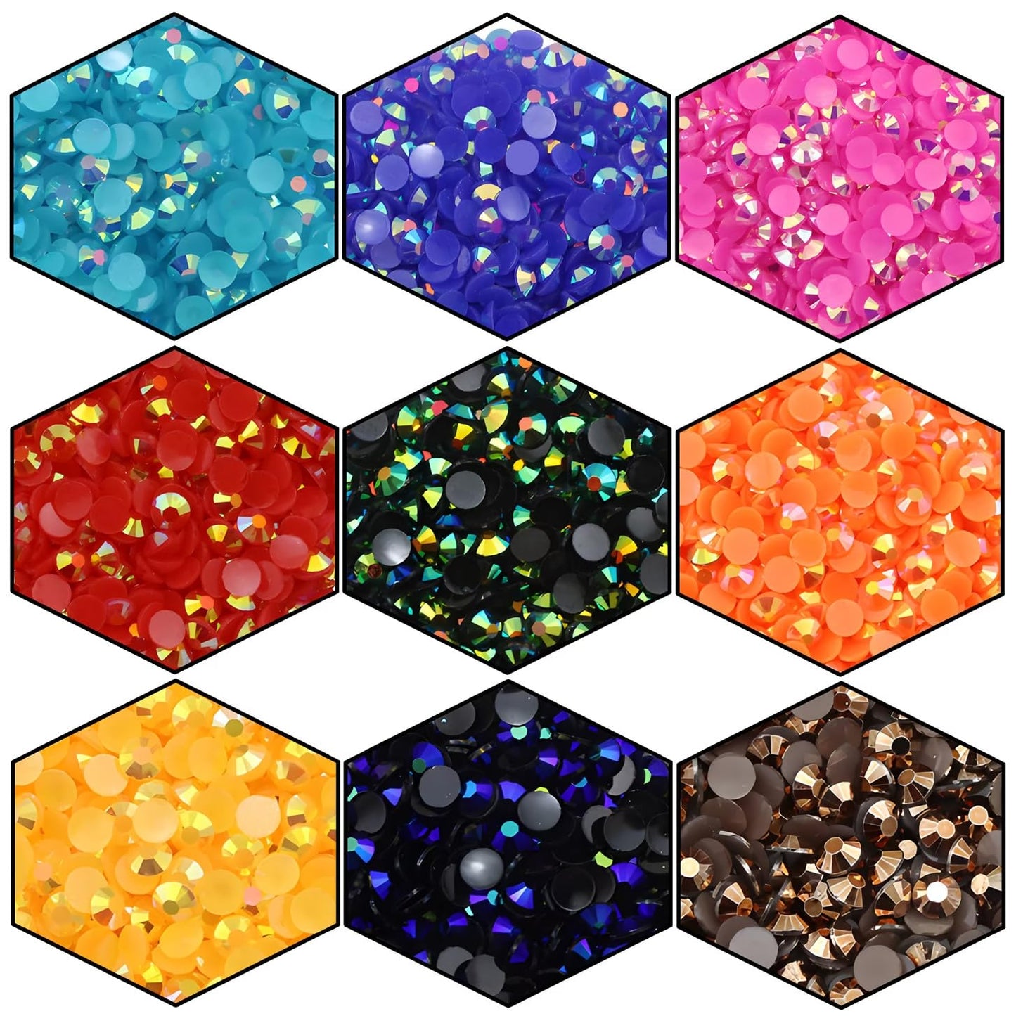 4500 Pcs SS12 3mm AB Flatback Rhinestones for Nails Art Crafts Glitter Round Shine Gems Crystals DIY Clothes Shoes （Black-Bottom Ink-Blue AB）