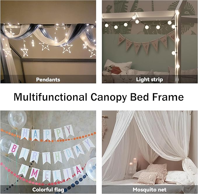 Merax Wood House Bed,Floor Bed with Wood Slats,No Box Spring Needed,Twin Size, White