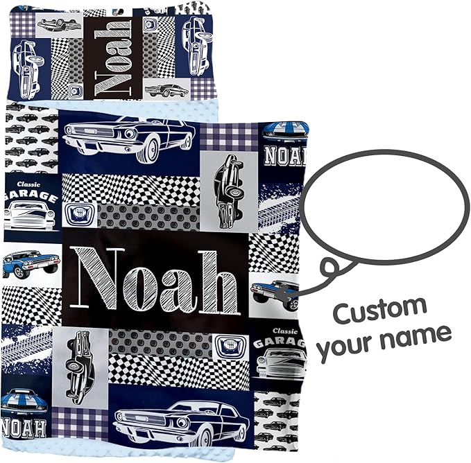 Personalized Toddler Nap Mats for Preschool, Custom Name Kids Sleeping Bag for Daycare, Roll Up Sleeping Mat with Removable Pillow and Soft Dot Minky Blanke for Boys Camping Travel