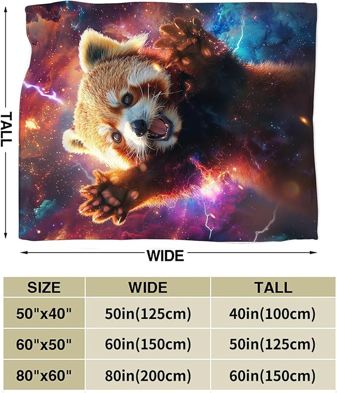 Lesser Panda Blanket Funny Red Panda Gifts for Girls Boys Woman Kids Galaxy Animal Lover Throw Blankets Soft Blanket Warm Fleece Flannel Plush Blankets for Bed Sofa Couch 60"x80"