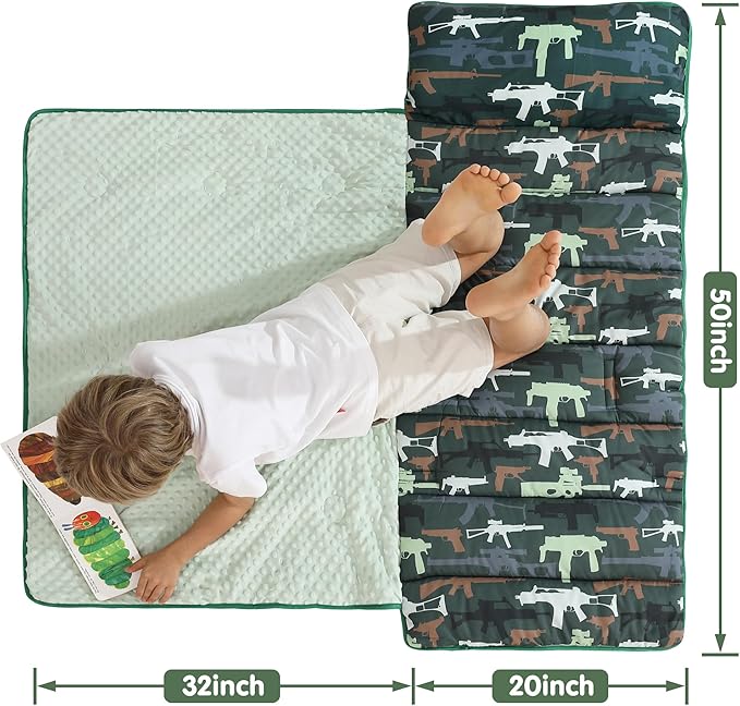 Viviland Toddler Kid Nap Mat for Preschool, Slumber Bag with Pillow and Blanket, Daycare Sleeping Bag Kindergarten Sleep Mat