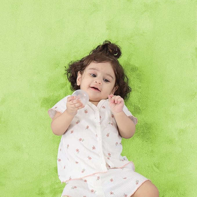 1.3" Thick Baby Floor Play Mat 50x50, Basic Padded Foam Mat for Tummy Time Crawling, Non Slip Cushioned for Babies Toddlers Infants Kids (Light Green)