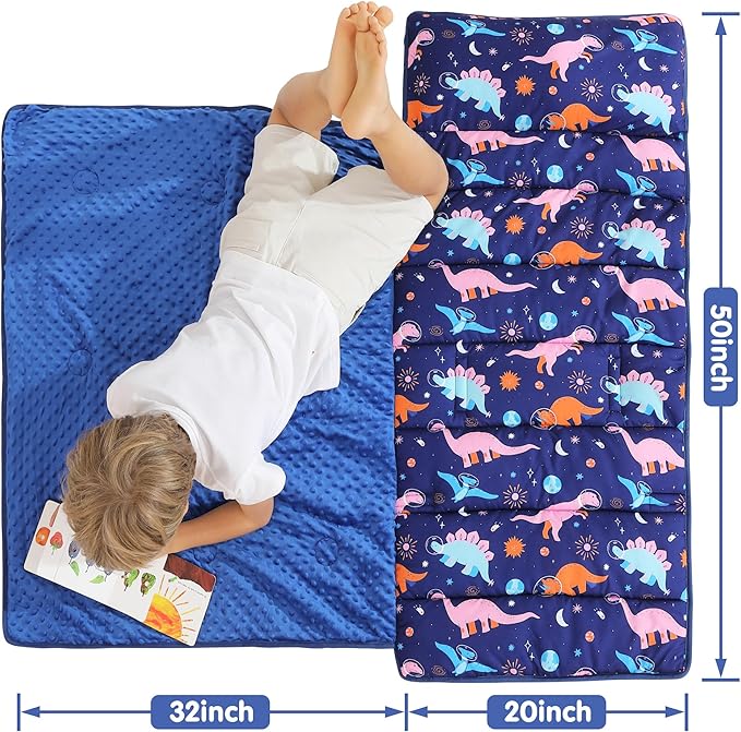 Viviland Toddler Kid Nap Mat for Preschool, Slumber Bag with Pillow and Blanket, Daycare Sleeping Bag Kindergarten Sleep Mat